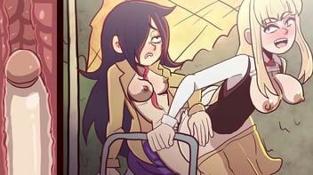 Hentai várias cenas de safadas fodendo com travestis de pirocas grande