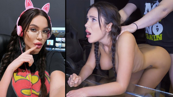 Sexo com a gamer gostosa de peitos grande tendo orgasmos