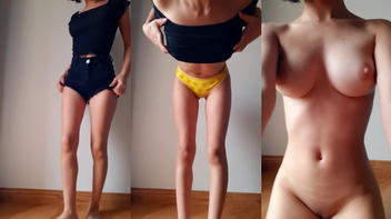 Video caseiro da bela novinha de peitos grande fazendo strip sexy
