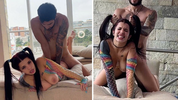 Barbudo pegando a submissa puta e te esculachando na foda selvagem