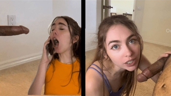 Novinha na melhor mamada gostosa de cacete com gozada em sua cara