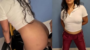Moreninha universitária dando a xoxota ao seu professor pauzudo com gozada